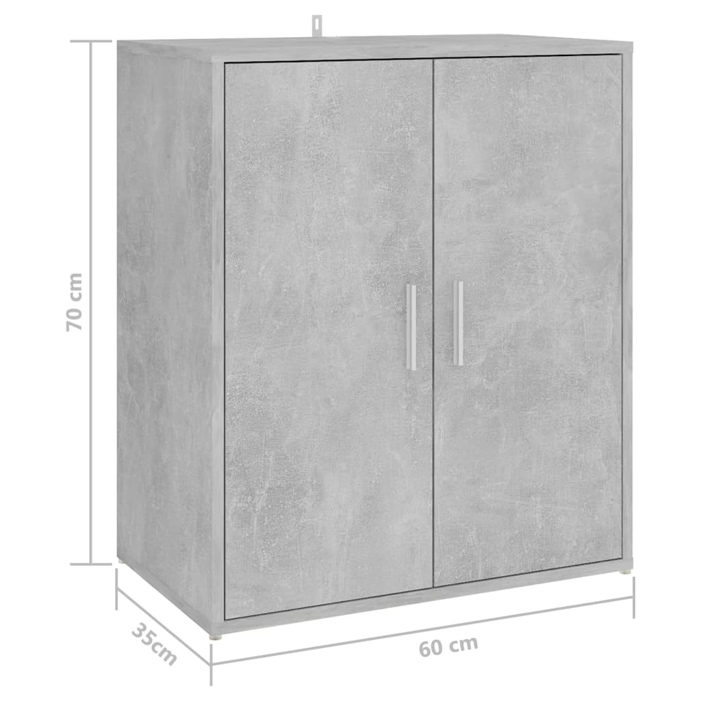 Schuhschrank Betongrau 60x35x70 cm Holzwerkstoff