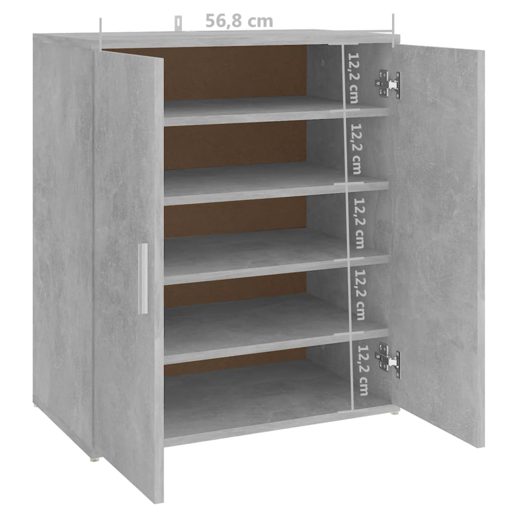 Schuhschrank Betongrau 60x35x70 cm Holzwerkstoff