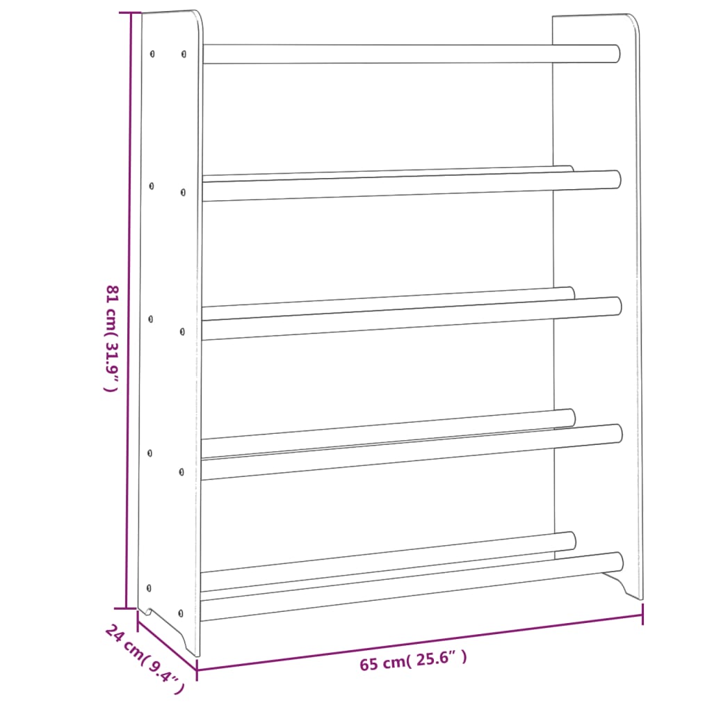 Schuhregal Braun 65x24x81 cm Holzwerkstoff