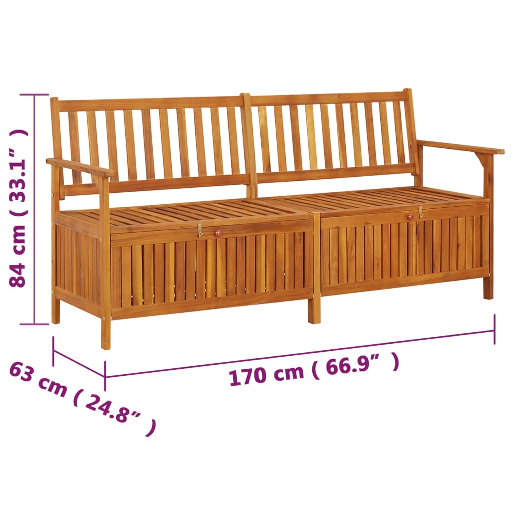 Truhenbank 170 cm Massivholz Akazie