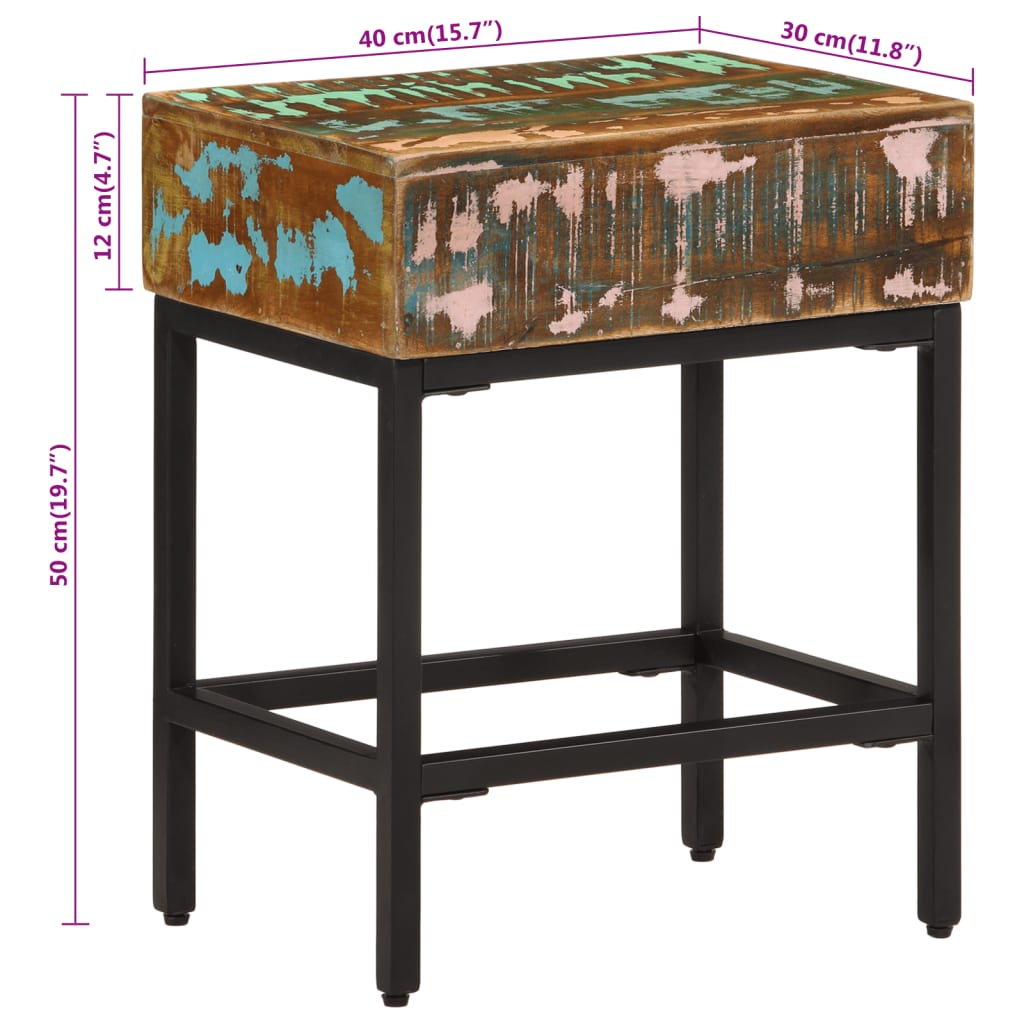 Beistelltisch 40x30x51 cm Altholz Massiv