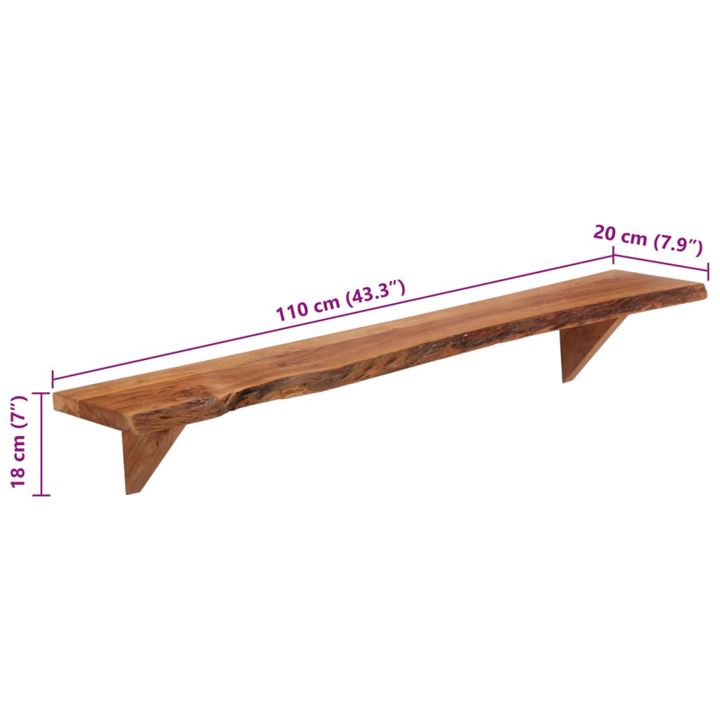 Wandregale 2 Stk. 110x20x18 cm Massivholz Akazie