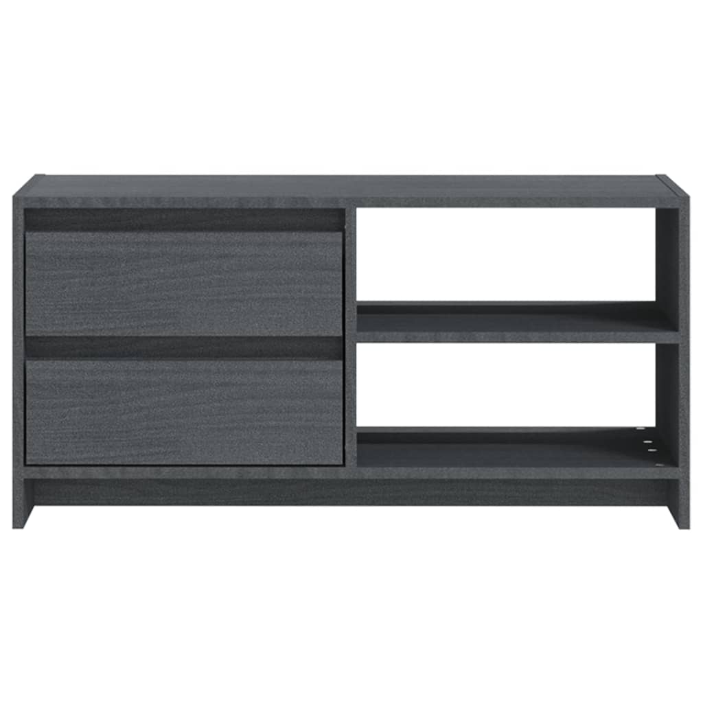 TV-Schrank Grau 80x31x39 cm Massivholz Kiefer