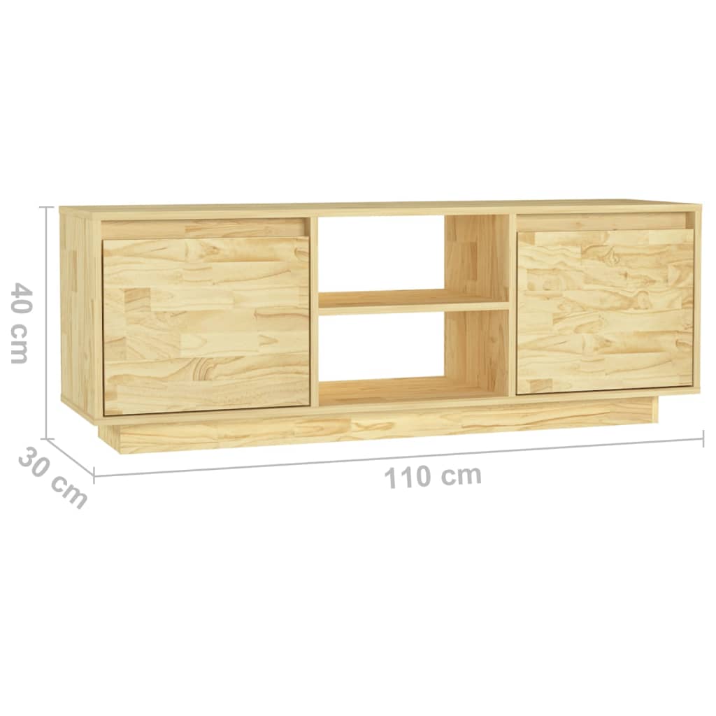 TV-Schrank 110x30x40 cm Massivholz Kiefer