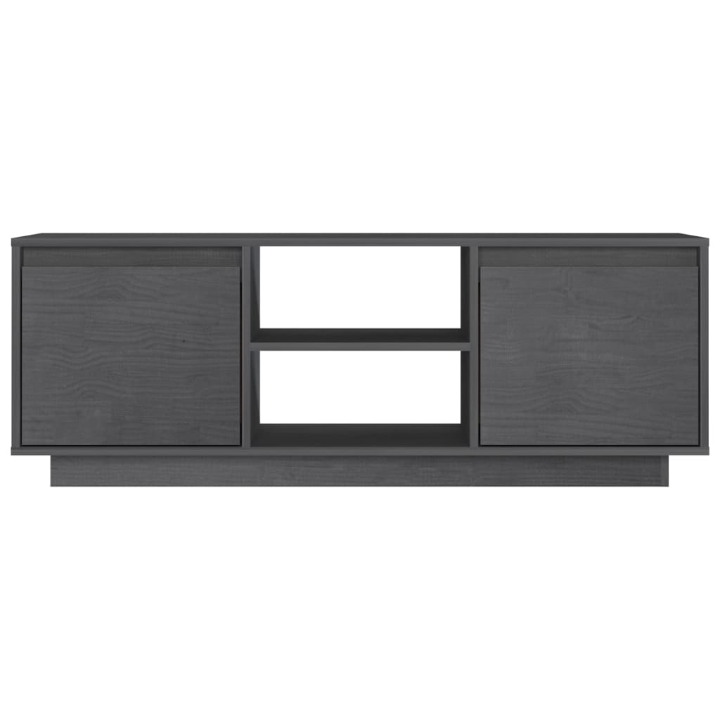 TV-Schrank Grau 110x30x40 cm Massivholz Kiefer