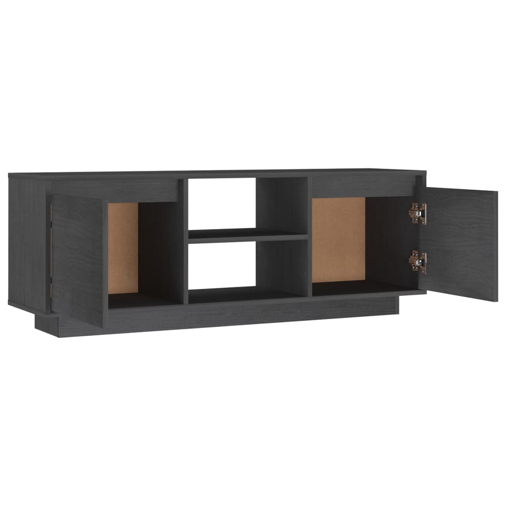 TV-Schrank Grau 110x30x40 cm Massivholz Kiefer