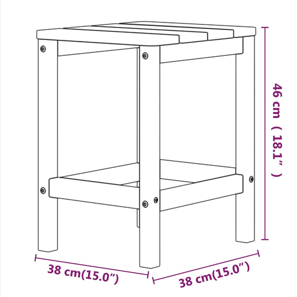 Adirondack-Gartentisch Weiß 38x38x46 cm HDPE