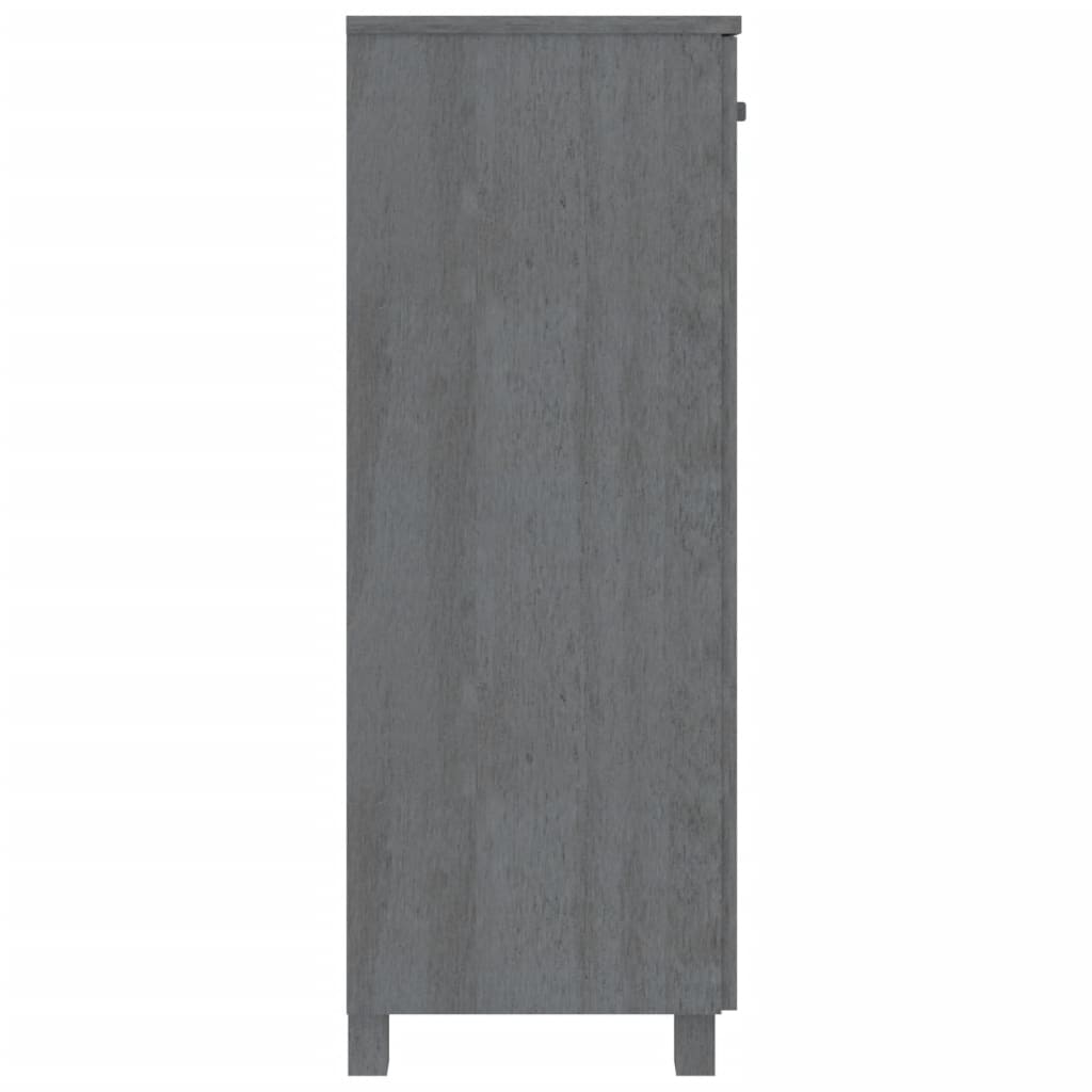 Schuhschrank HAMAR Dunkelgrau 85x40x108 cm Massivholz Kiefer