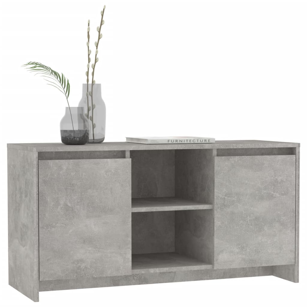 TV-Schrank Betongrau 102x37,5x52,5 cm Holzwerkstoff