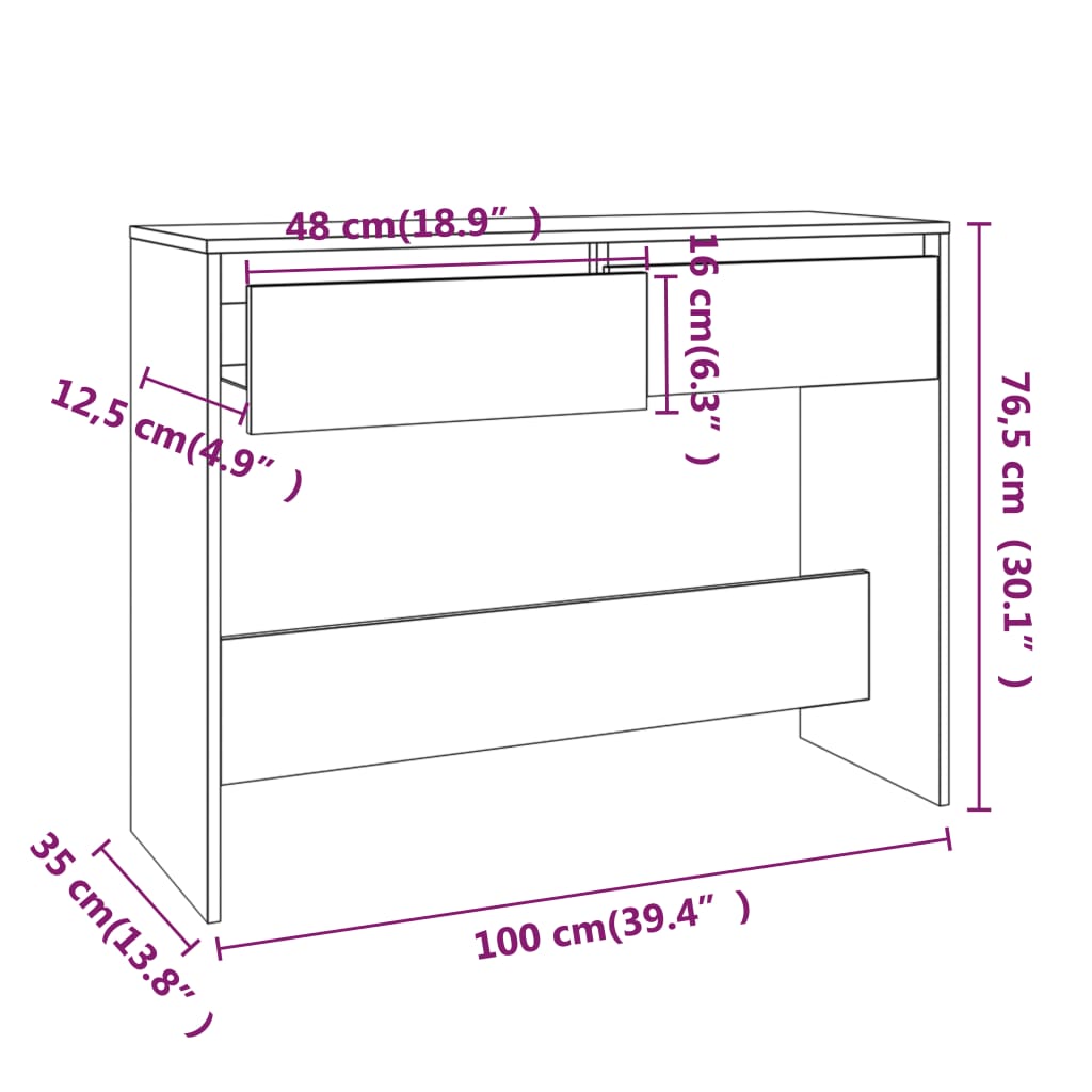 Konsolentisch Weiß 100x35x76,5 cm Holzwerkstoff