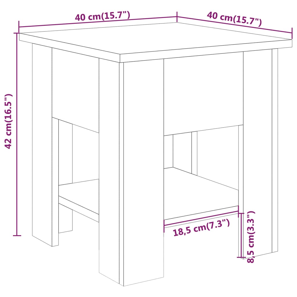 Couchtisch Sonoma-Eiche 40x40x42 cm Holzwerkstoff