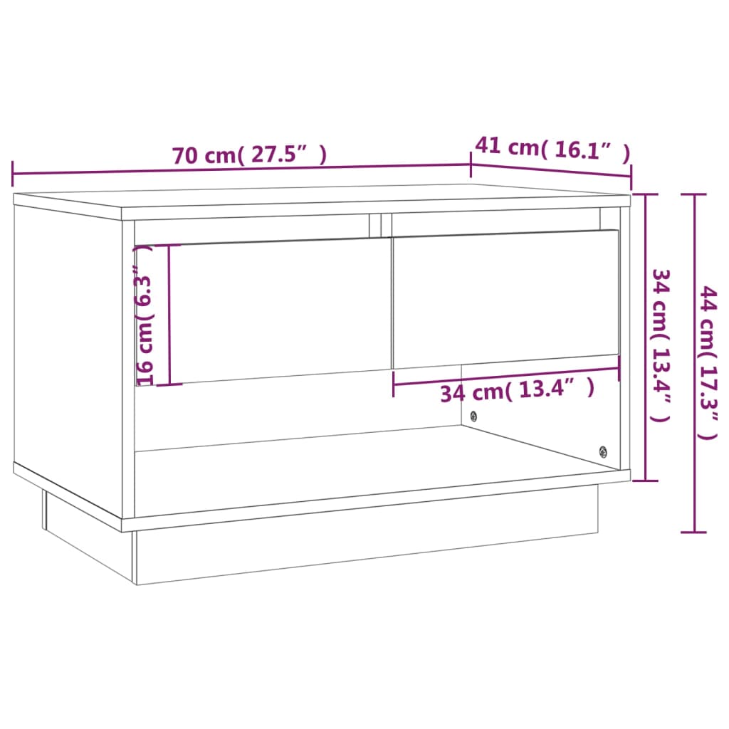 TV-Schrank Braun Eichen-Optik 70x41x44 cm Holzwerkstoff