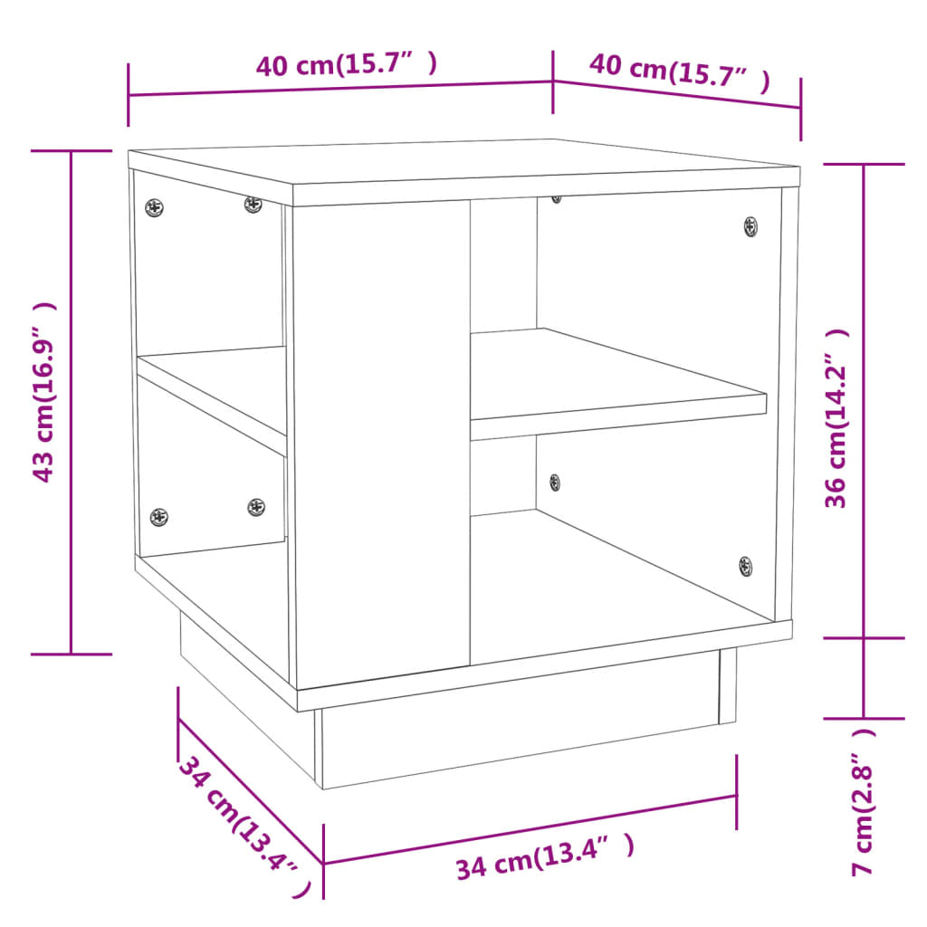 Couchtisch Grau Sonoma 40x40x43 cm Holzwerkstoff