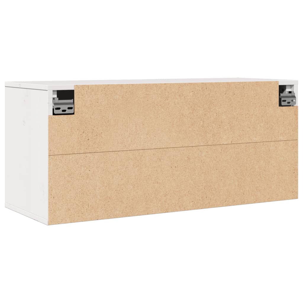 Wandschrank Weiß 80x30x35 cm Massivholz Kiefer