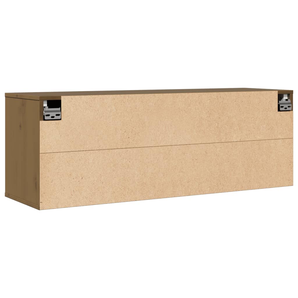 Wandschrank Honigbraun 100x30x35 cm Massivholz Kiefer