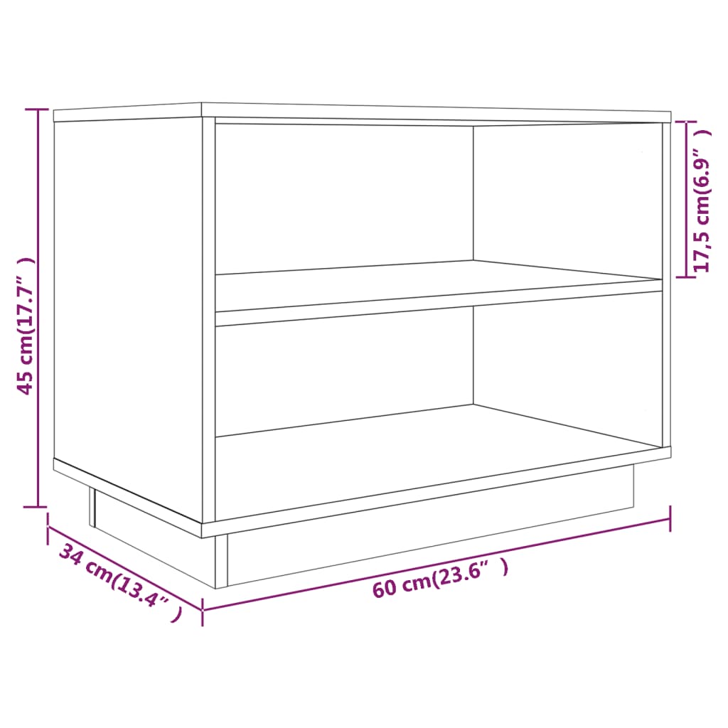 Schuhschrank Honigbraun 60x34x45 cm Massivholz Kiefer