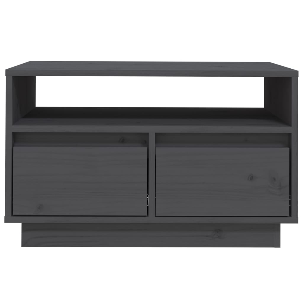 TV-Schrank Grau 60x35x37 cm Massivholz Kiefer