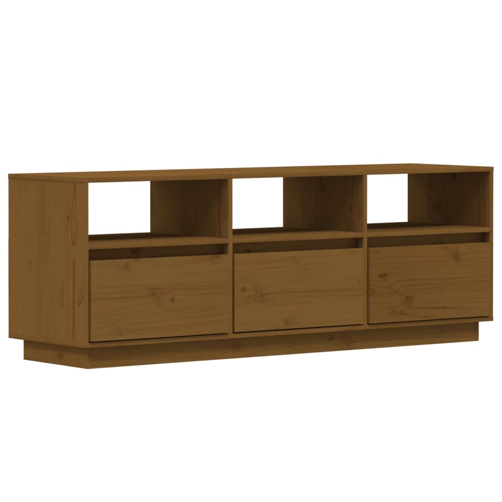 TV-Schrank Honigbraun 140x37x50 cm Massivholz Kiefer