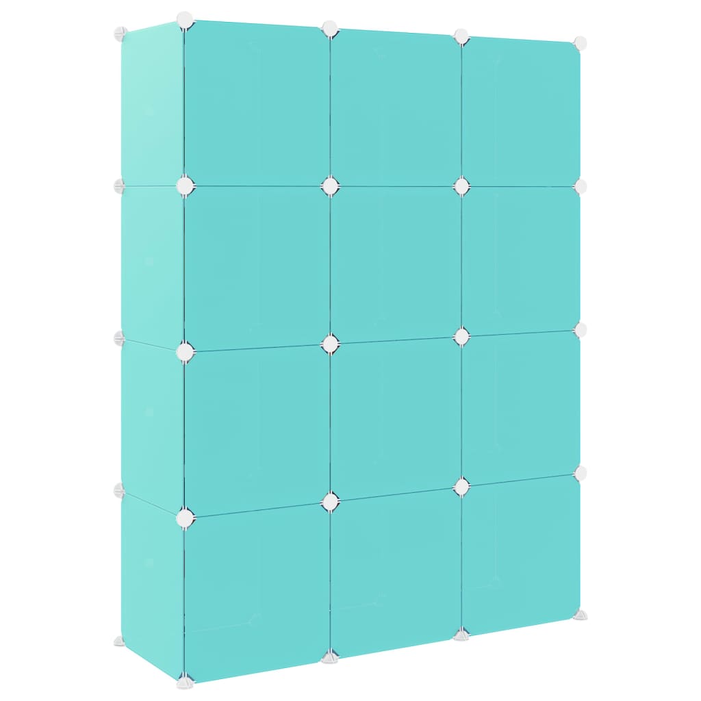 Kinderschrank Modular mit 12 Würfeln Grün PP