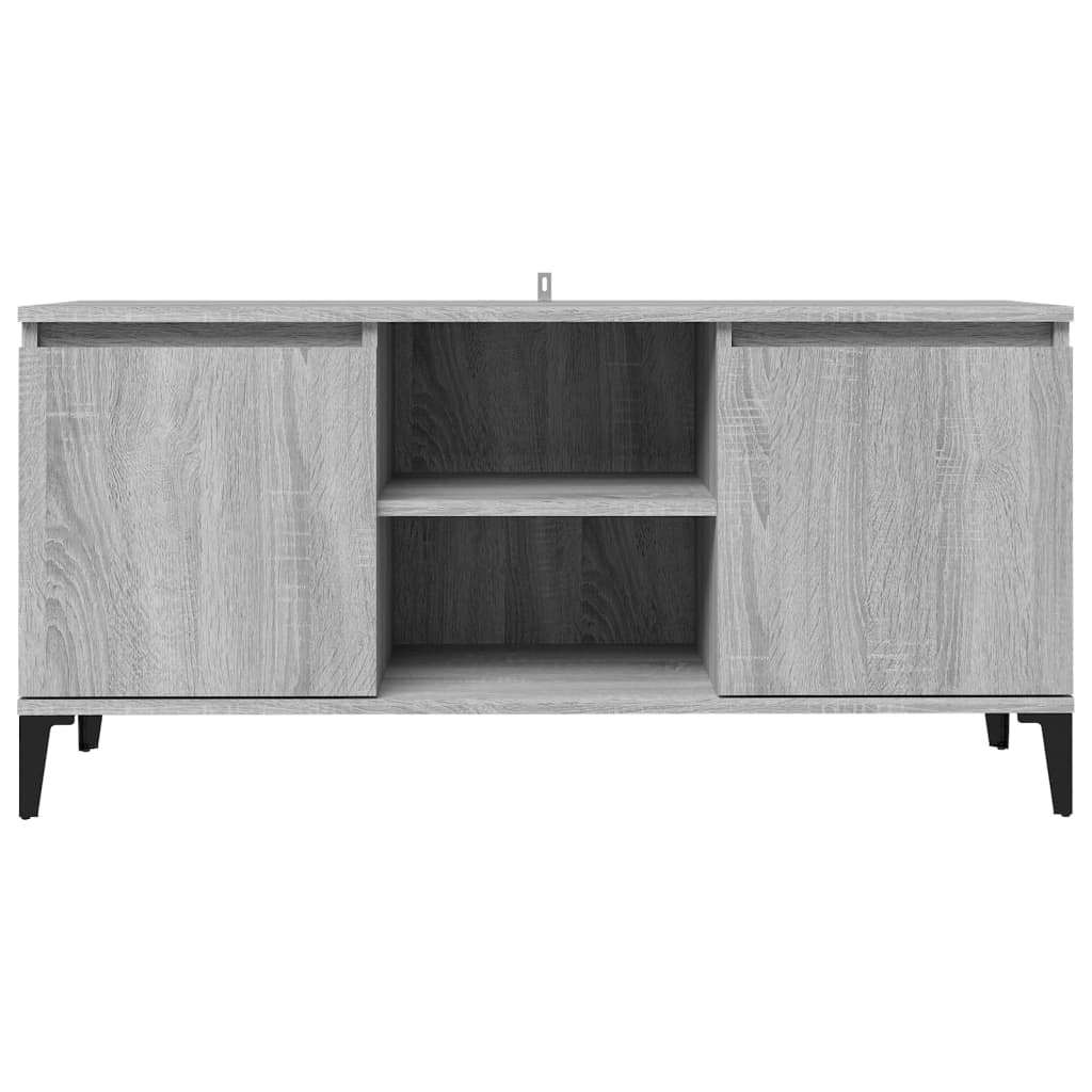 TV-Schrank mit Metallbeinen Grau Sonoma 103,5x35x50 cm