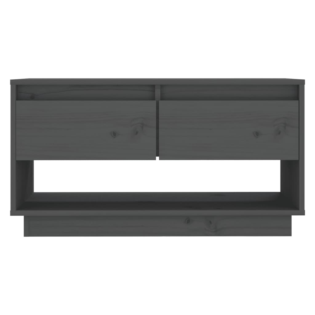 TV-Schrank Grau 74x34x40 cm Massivholz Kiefer