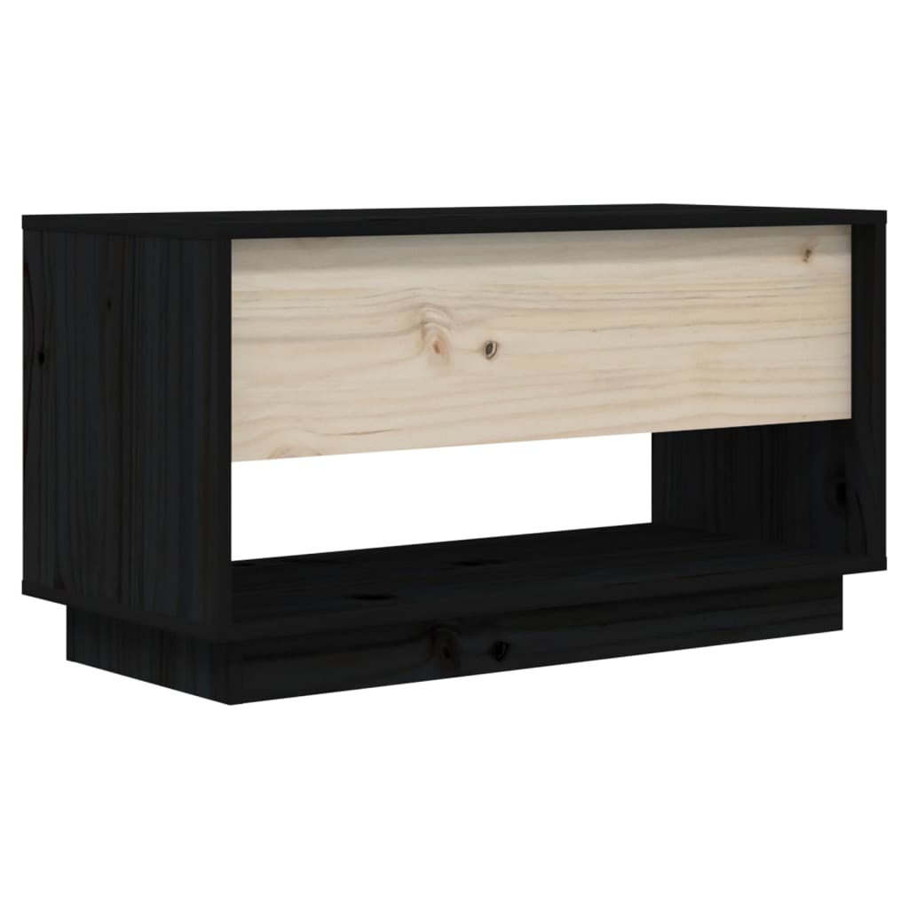 TV-Schrank Schwarz 74x34x40 cm Massivholz Kiefer