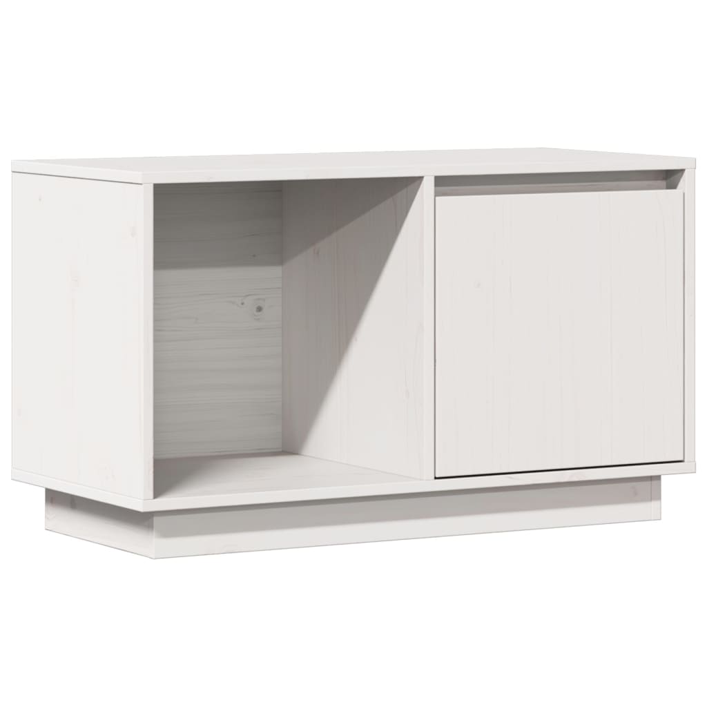 TV-Schrank Weiß 74x35x44 cm Massivholz Kiefer