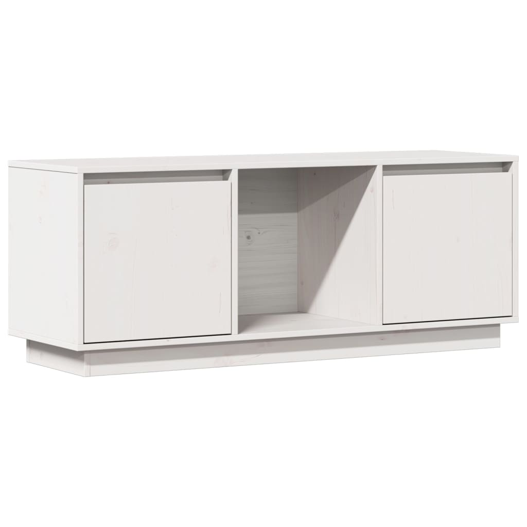 TV-Schrank Weiß 110,5x35x44 cm Massivholz Kiefer