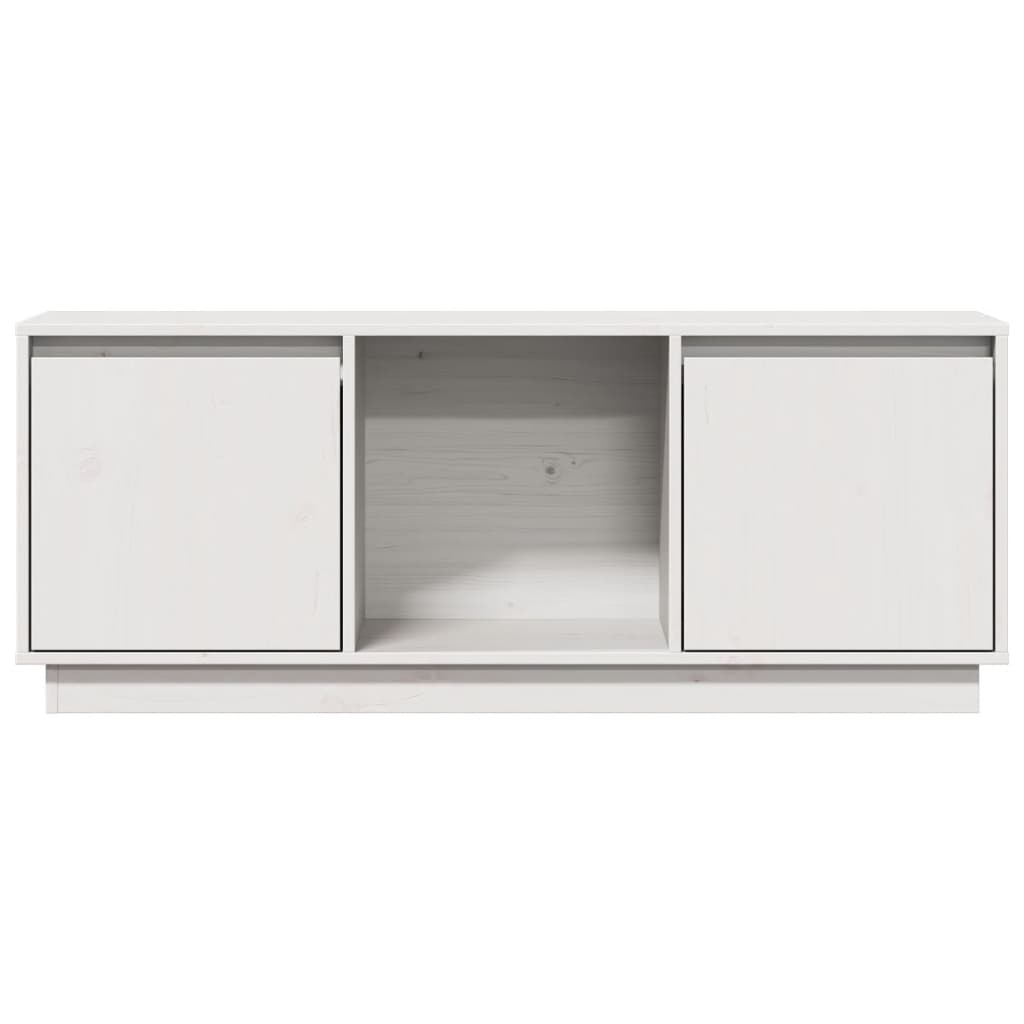 TV-Schrank Weiß 110,5x35x44 cm Massivholz Kiefer