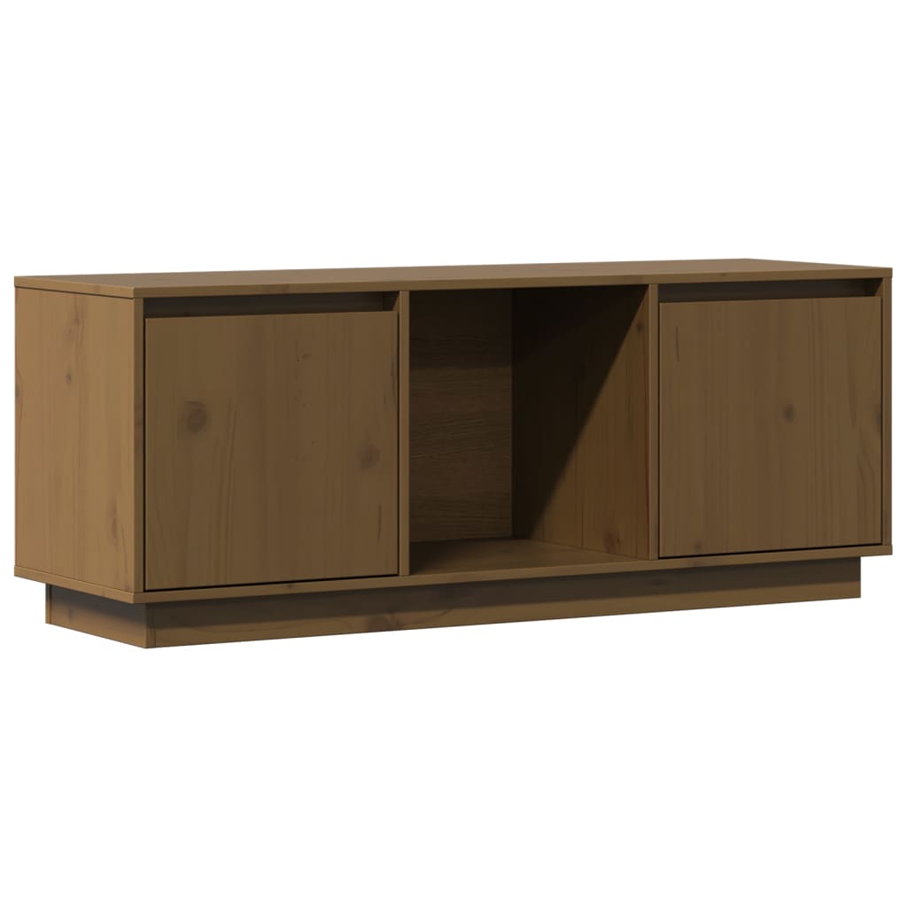 TV-Schrank Honigbraun 110,5x35x44 cm Massivholz Kiefer