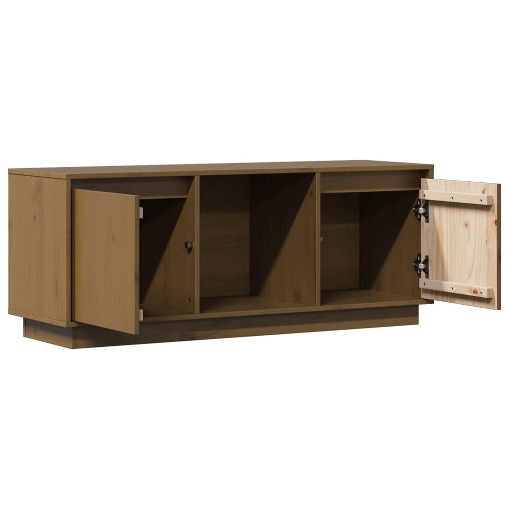 TV-Schrank Honigbraun 110,5x35x44 cm Massivholz Kiefer