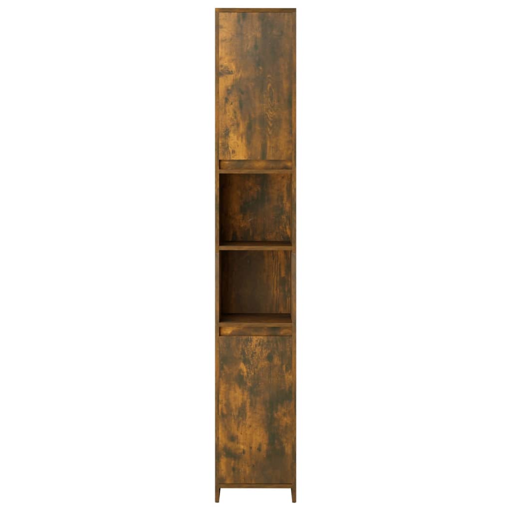 Badezimmerschrank Räuchereiche 30x30x183,5 cm Holzwerkstoff