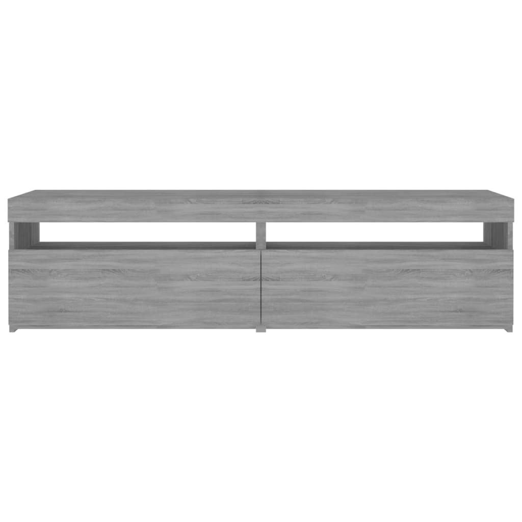 TV-Schrank mit LED-Leuchten 2 Stück Grau Sonoma 75x35x40 cm