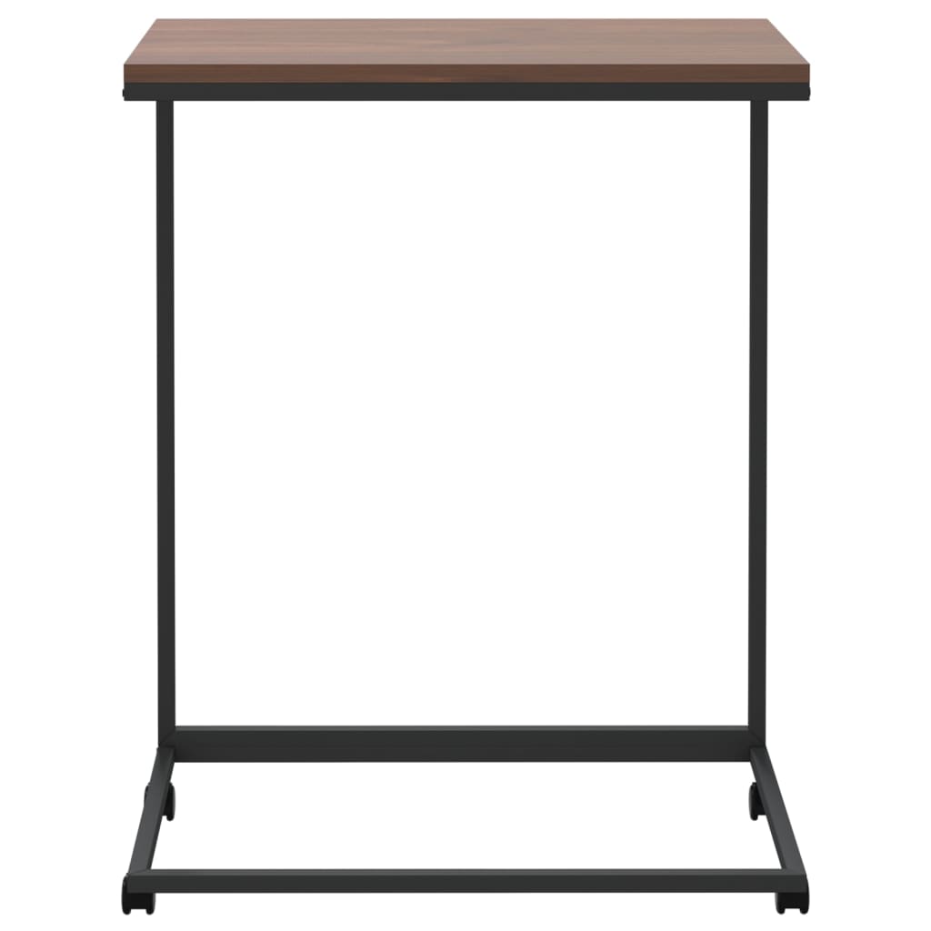 Beistelltisch mit Rollen Schwarz 55x35x70 cm Holzwerkstoff