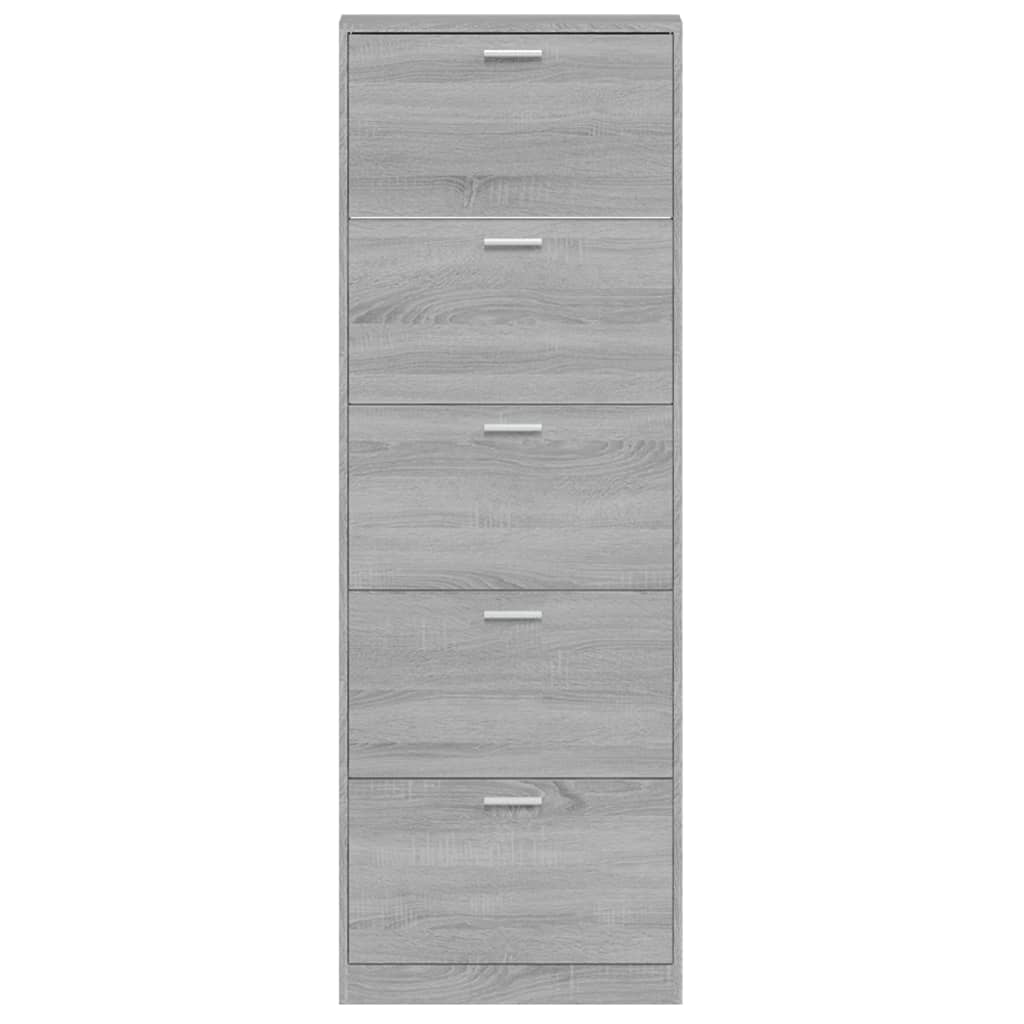 Schuhschrank Grau Sonoma 59x17x169 cm Holzwerkstoff