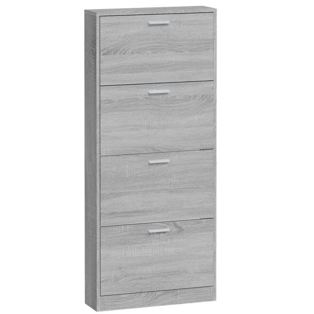 Schuhschrank Grau Sonoma 59x17x150 cm Holzwerkstoff