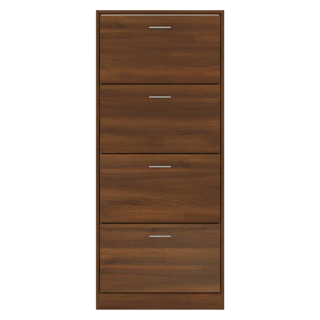 Schuhschrank Braun Eichen-Optik 63x24x147 cm Holzwerkstoff