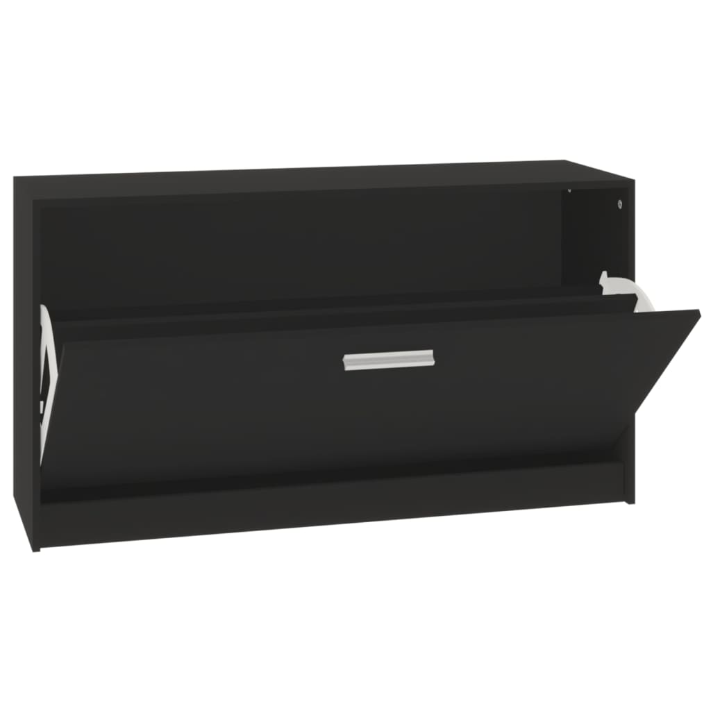 Schuhbank Schwarz 80x24x45 cm Holzwerkstoff