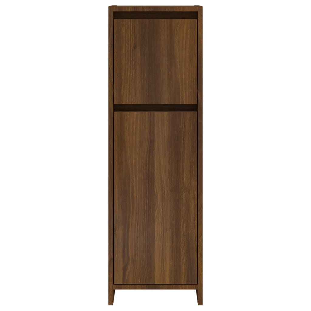 Badschrank Braun Eichen-Optik 30x30x95 cm Holzwerkstoff