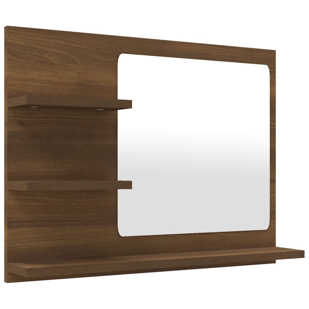 Badspiegel Braun Eiche-Optik 60x10,5x45 cm Holzwerkstoff