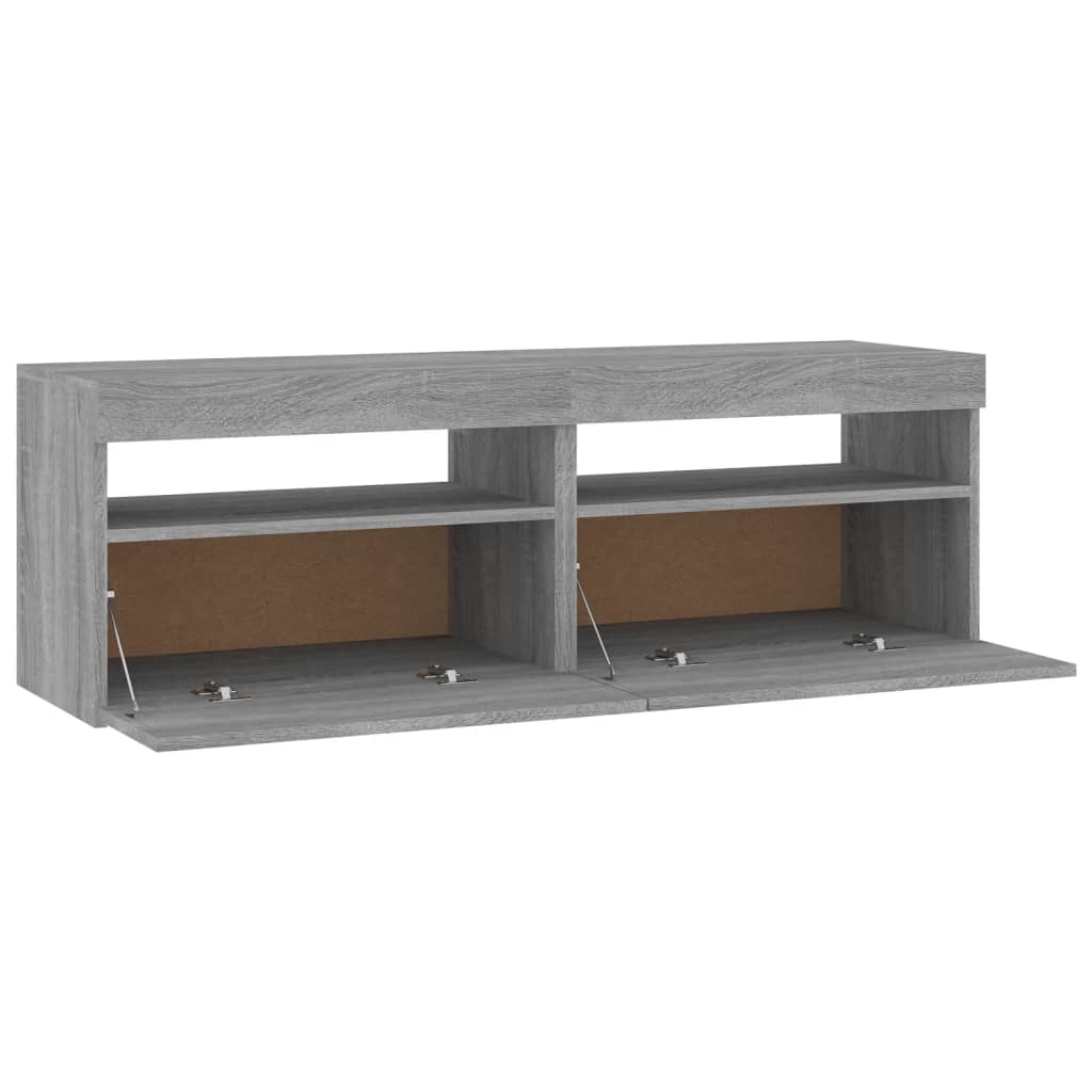 TV-Schränke 2 Stk. mit LED-Leuchten Grau Sonoma 60x35x40 cm