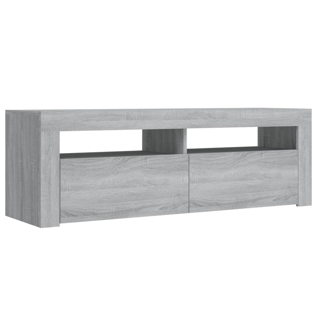 TV-Schrank mit LED-Leuchten Grau Sonoma 120x35x40 cm