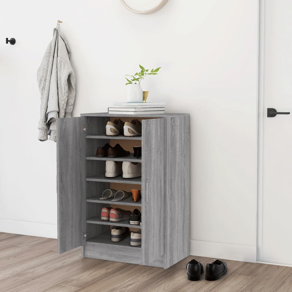 Schuhschrank Grau Sonoma 60x35x92 cm Holzwerkstoff