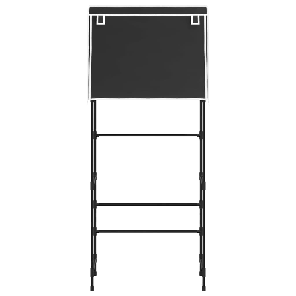 Waschmaschinenregal 2 Ablagen Schwarz 71x29,5x170,5 cm Eisen