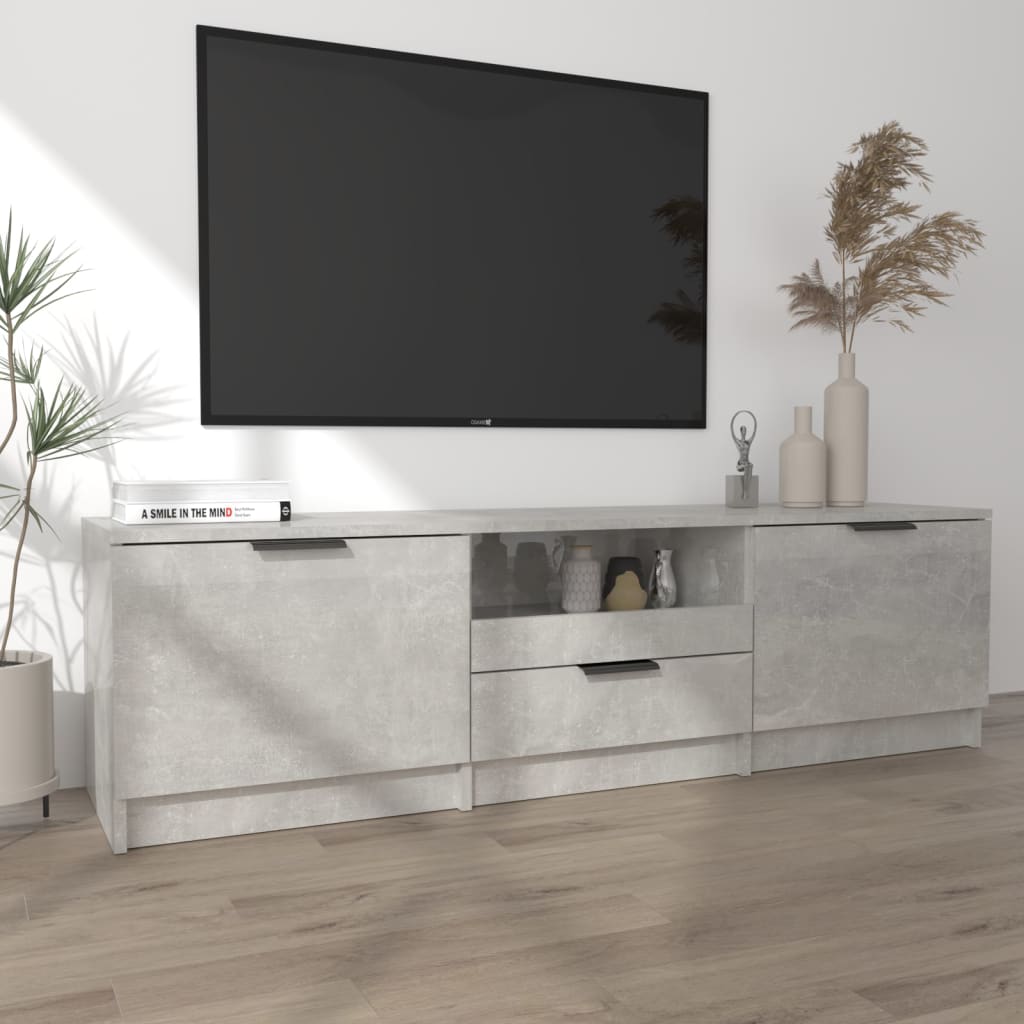 TV-Schrank Betongrau 140x35x40 cm Holzwerkstoff