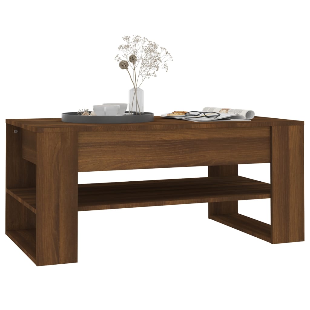 Couchtisch Braun Eichen-Optik 102x55x45 cm Holzwerkstoff