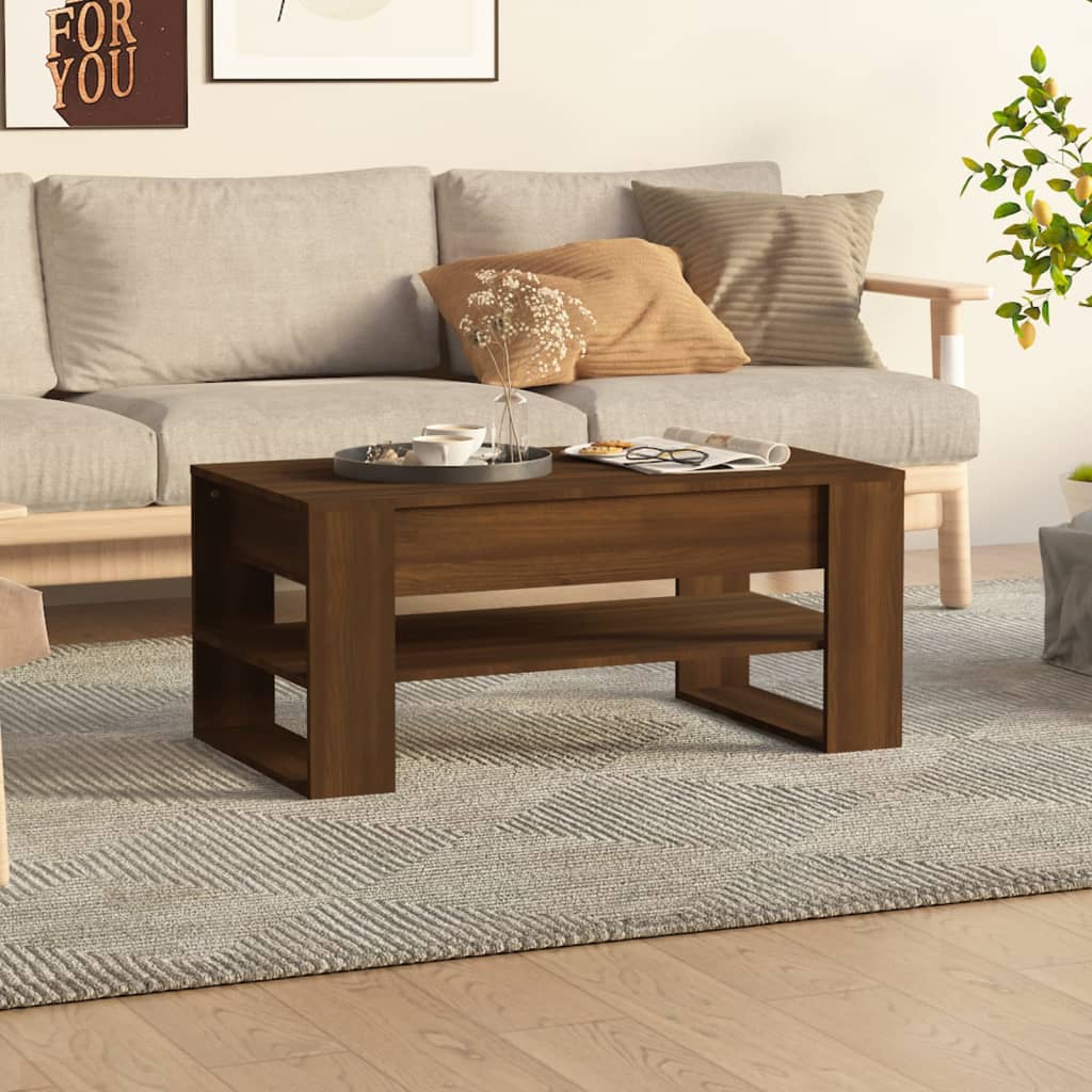 Couchtisch Braun Eichen-Optik 102x55x45 cm Holzwerkstoff