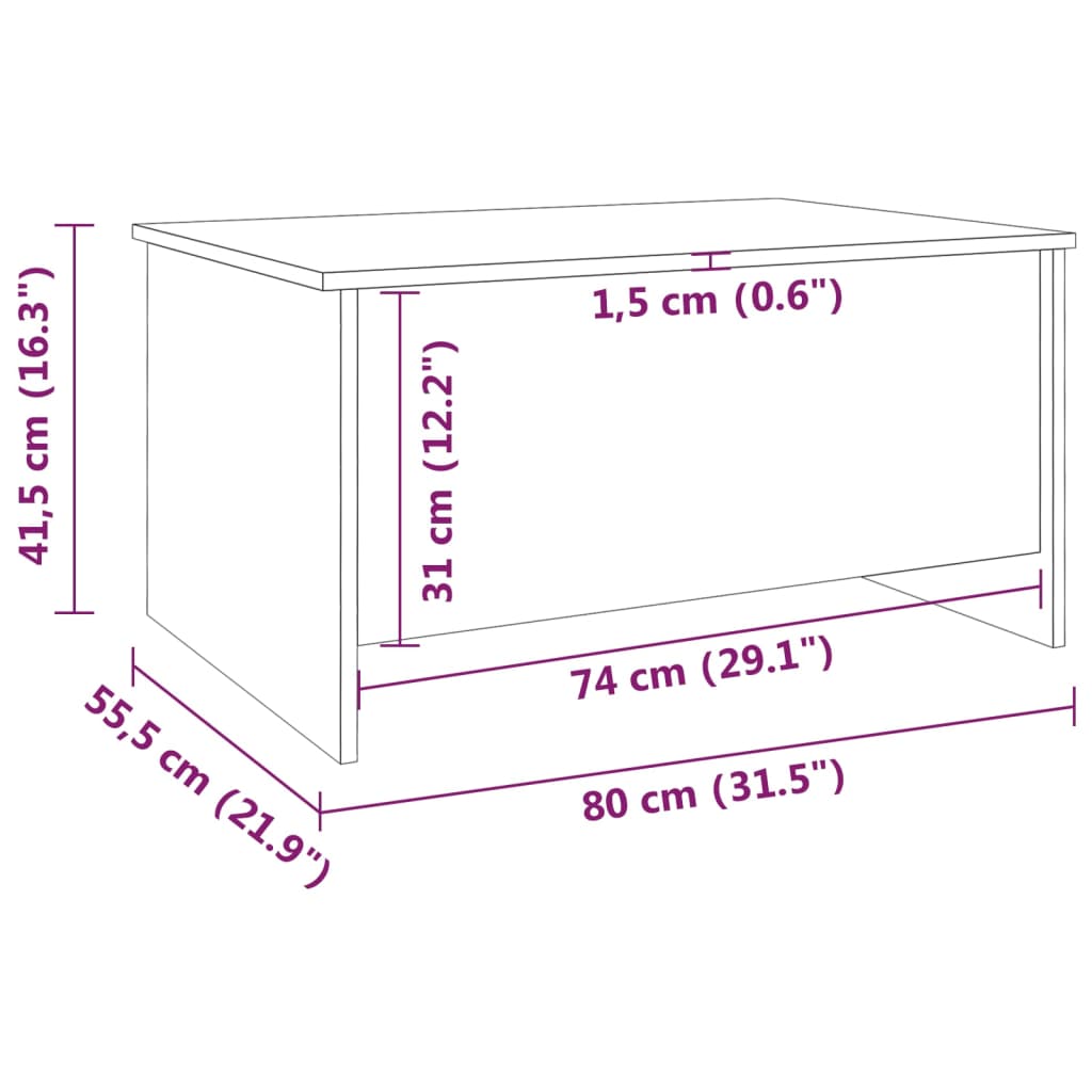 Couchtisch Räuchereiche 80x55,5x41,5 cm Holzwerkstoff