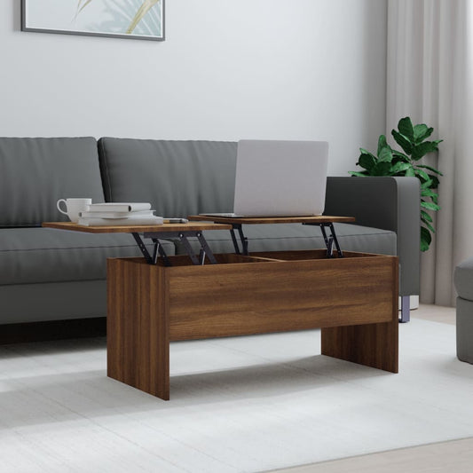 Couchtisch Braun Eichen-Optik 102x50,5x46,5 cm Holzwerkstoff