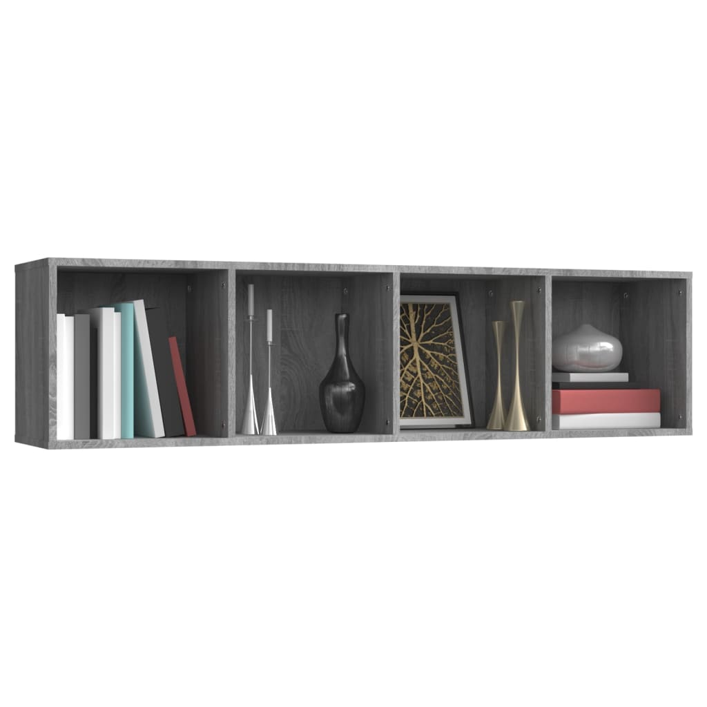 Bücherschrank/TV-Schrank Grau Sonoma 143x30x36cm Holzwerkstoff